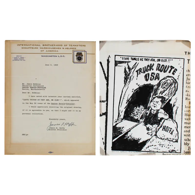 Jimmy Hoffa Signed 8.5x11 1959 Typed Letter On Teamsters Letterhead BAS #AC33929