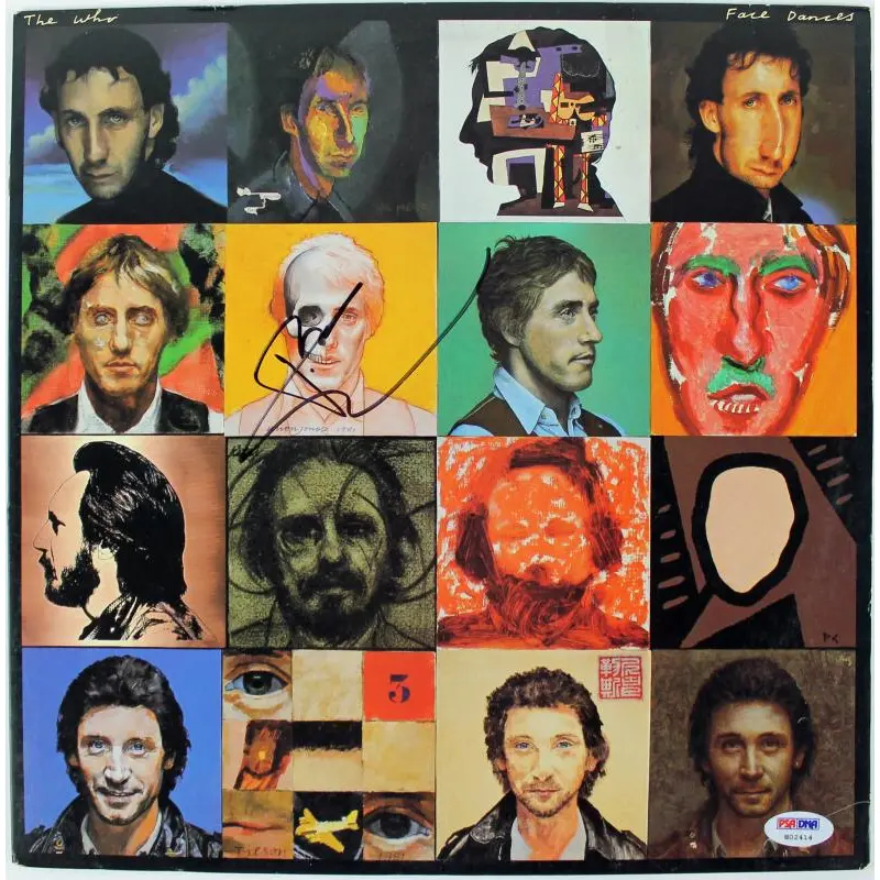 Pete Townshend The Who Face Dances Authentic Signed Album Cover PSA/DNA #H02414
