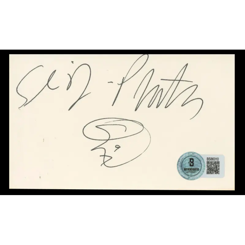 Slim Jim Phantom Stray Cats Authentic Signed 3x5 Index Card BAS #BS86310