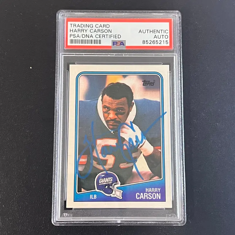 1988 Topps #284 Harry Carson Signed Card PSA Slabbed Giants