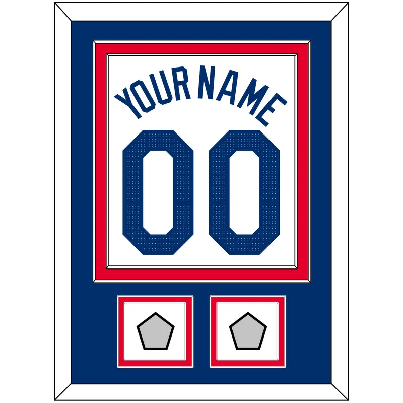 Los Angeles Name, Number & 2 World Series Champions Patches - Home White - Double Mat 2