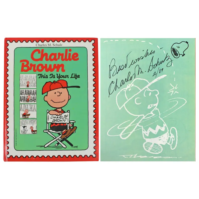Charles Schulz "Best Wishes" Authentic Signed Book w/ Snoopy Sketch JSA #BB53037