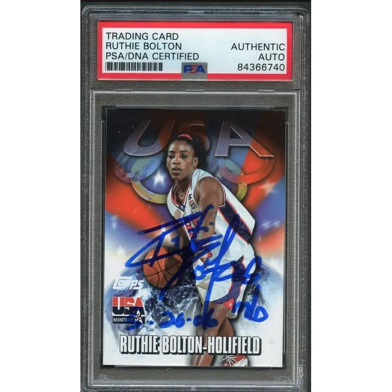 2000 Topps Team USA #66 Ruthie Bolton-Holifield Signed Card AUTO PSA/DNA Slabbed