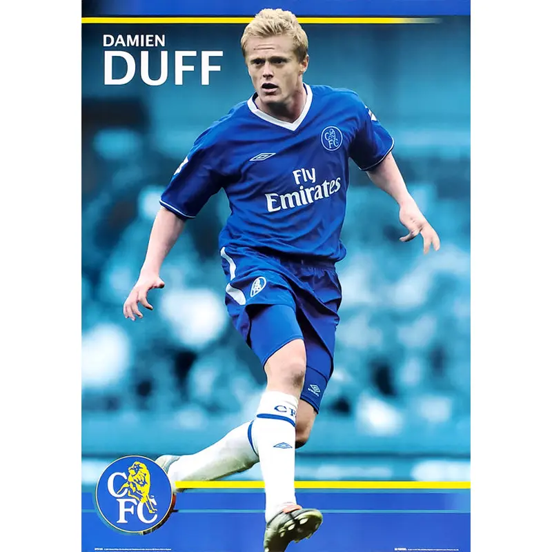 Damien Duff Chelsea FC Superstar Soccer Football EPL Action Poster - GB Posters 2004