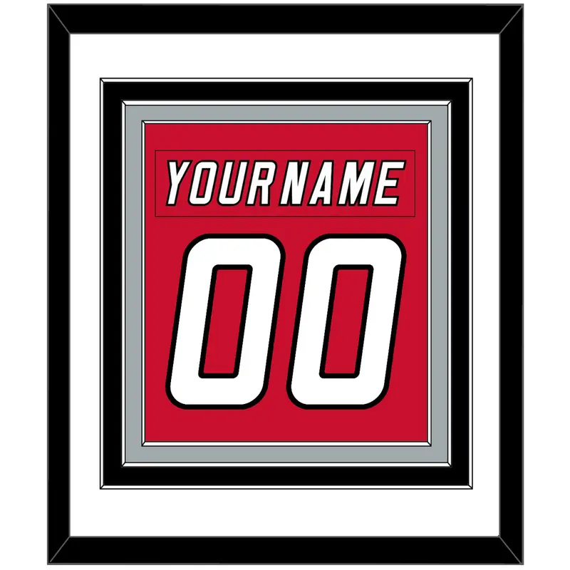 Carolina Nameplate & Number (Back) Combined - Home Red (2007-2013) - Triple Mat 2