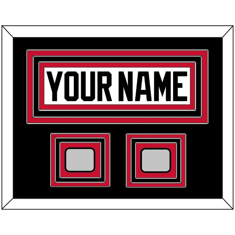 Chicago Nameplate & 2 Stanley Cup Champions Patches - Road White (2007-2017) - Triple Mat 7