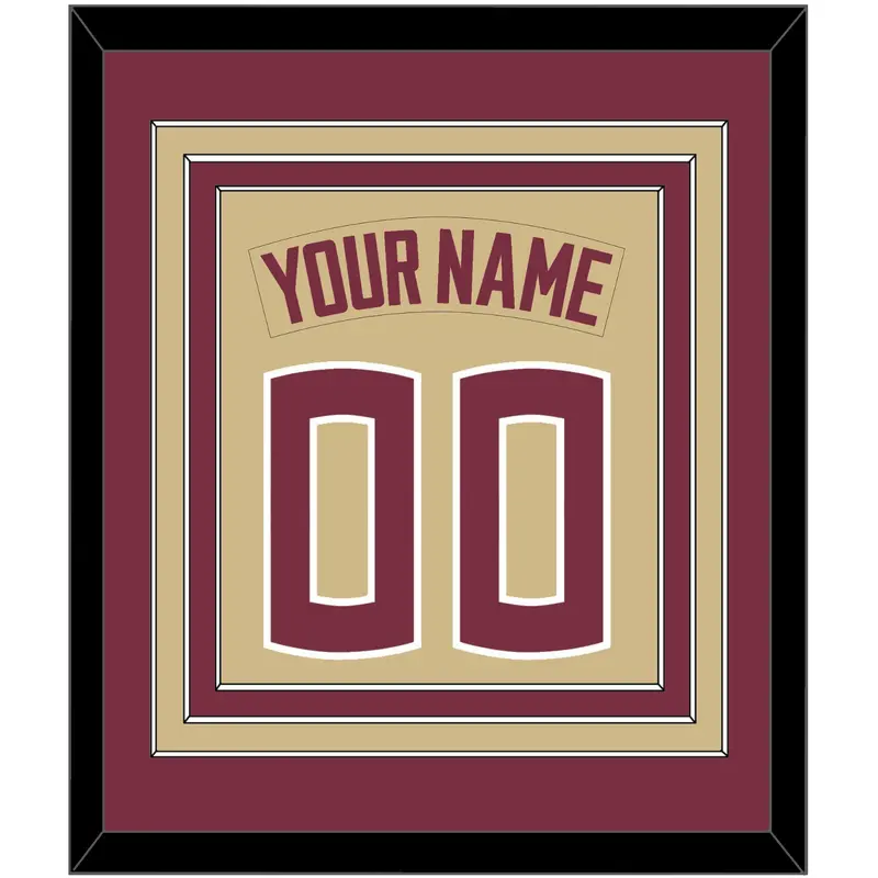 Florida State Baseball Nameplate & Number (Back) Combined - Alternate Gold - Triple Mat 3