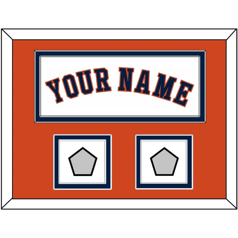 Houston Name & 2 World Series Champions Patches - Home White - Double Mat 7