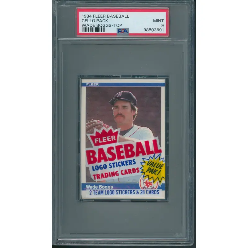 1984 Fleer Baseball Unopened Cello Pack PSA 9 Boggs Top *3691