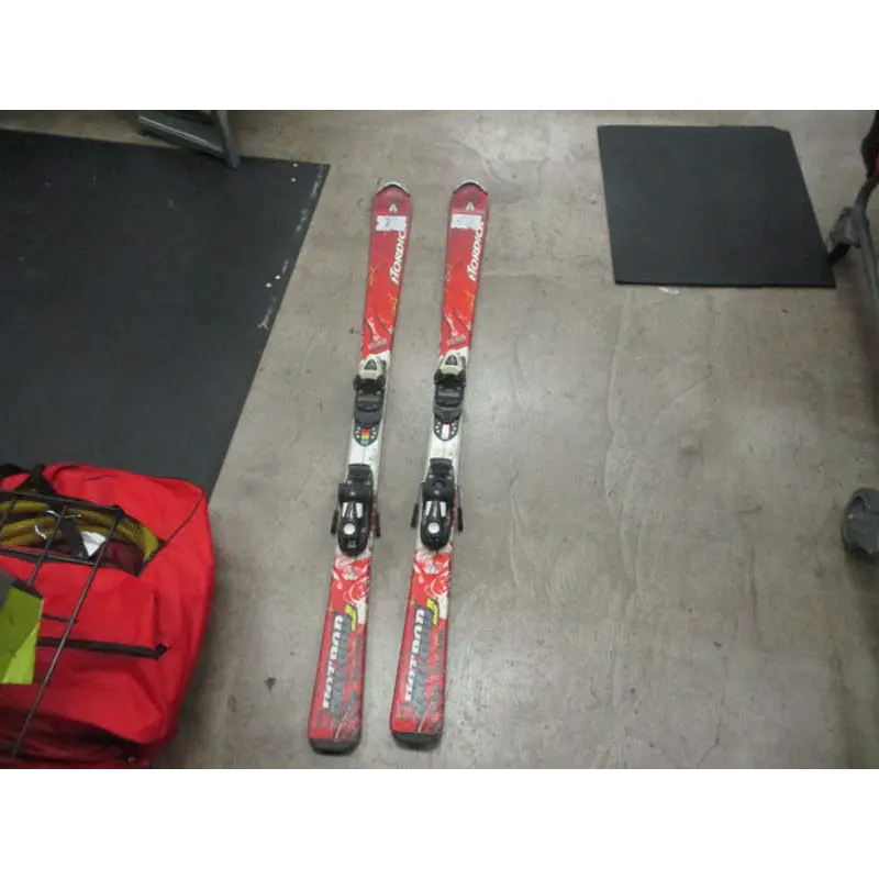 Used Nordica Hot Rod J 140cm Skis W/ Salomon Bindings