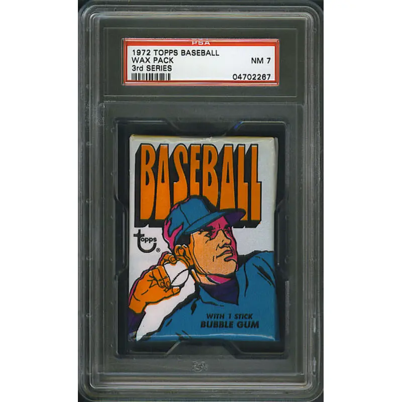 1972 Topps Baseball Unopened Series 3 Wax Pack PSA 7