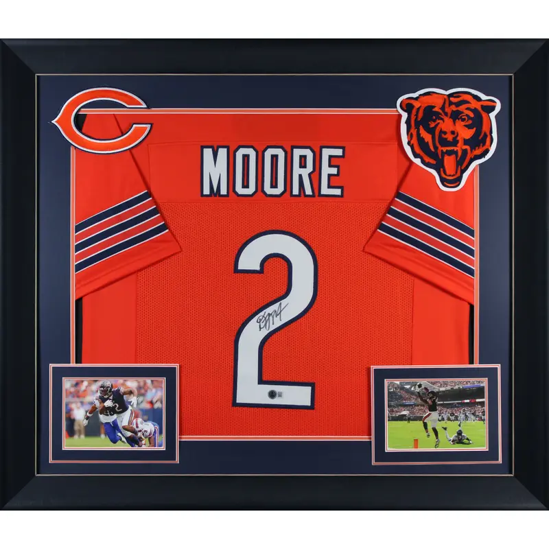 D.J. Moore Authentic Signed Orange Pro Style Framed Jersey BAS Witnessed