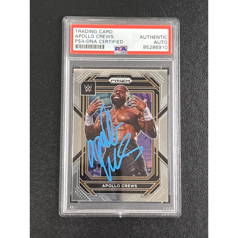2023 Panini Prizm WWE #179 Apollo Crews Signed Card PSA/DNA Slabbed AUTO Wrestler