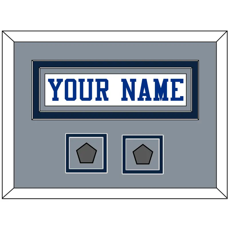 Dallas Nameplate & 2 Super Bowl Jersey Patches - White Jersey - Double Mat 7