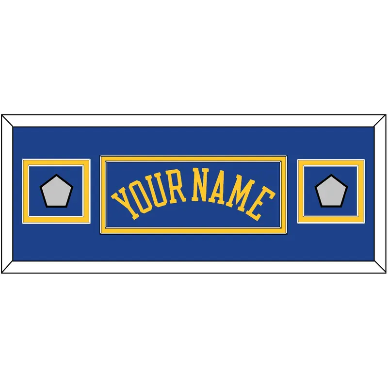 Golden State Name & 2 Champions Patches - Road Blue (2010-2019) - Double Mat 4