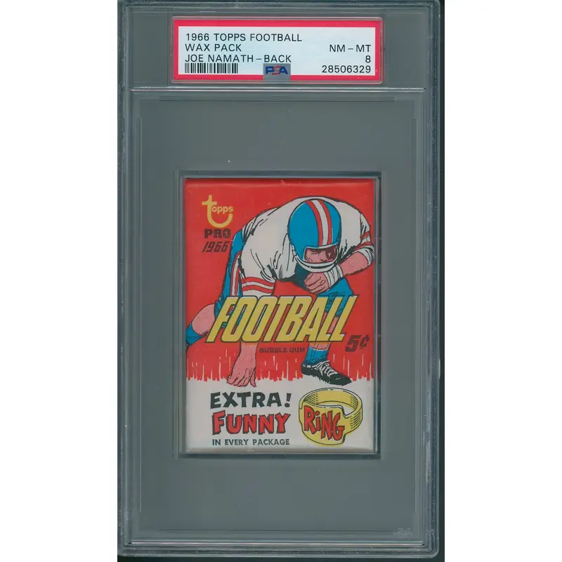 1966 Topps Football Unopened Wax Pack PSA 8 Namath Back *6329