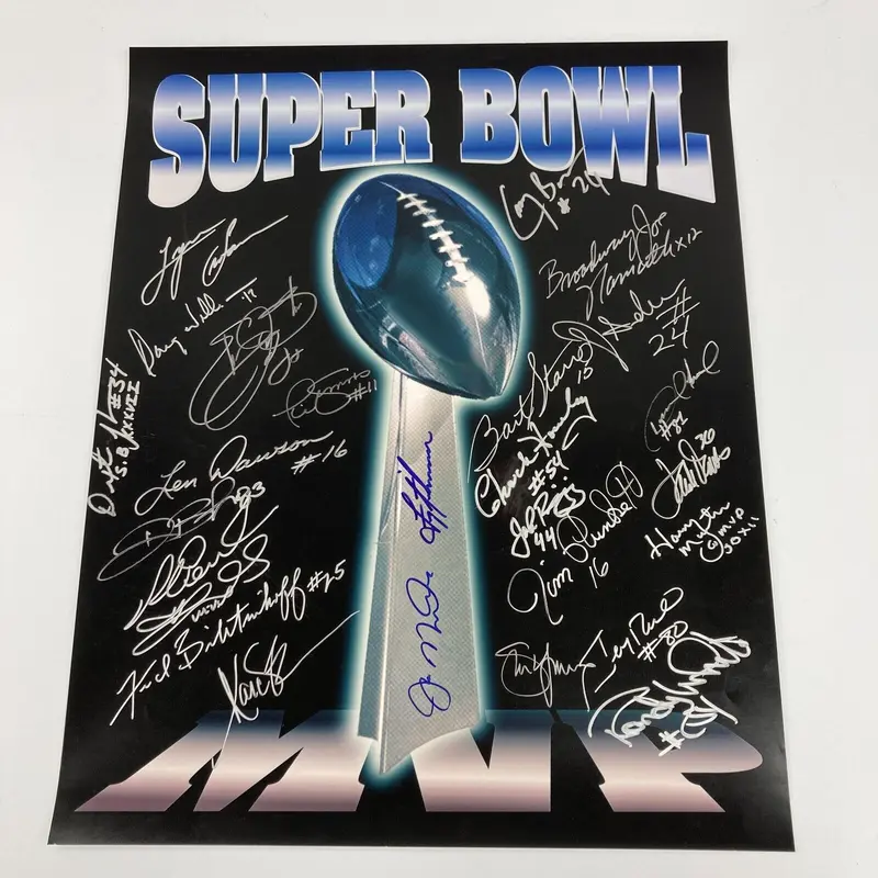 Super Bowl MVP's Multi-Signed 16x20 Photo 25 Sigs Bart Starr Montana Aikman JSA