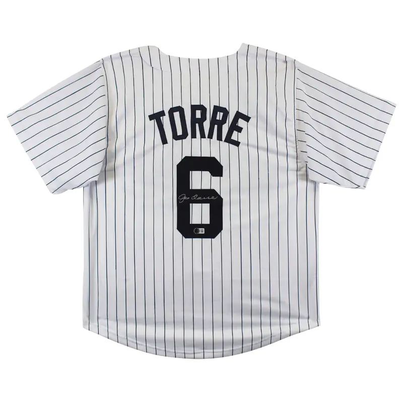 Joe Torre Authentic Signed White Pinstripe Pro Style Jersey BAS Witnessed