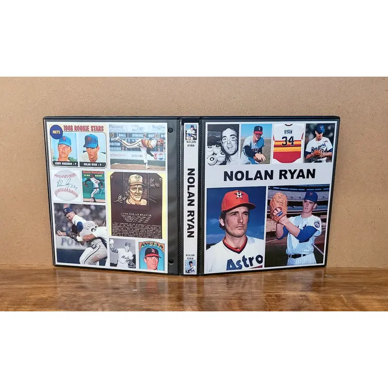 Nolan Ryan Baseball Cards Collectibles Custom Made Album Binder Inserts 3 Sizes - 3614