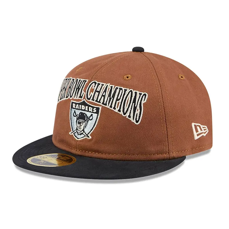 Oakland Raiders NFL Champions Dark Beige Retro Crown 59FIFTY Fitted Cap