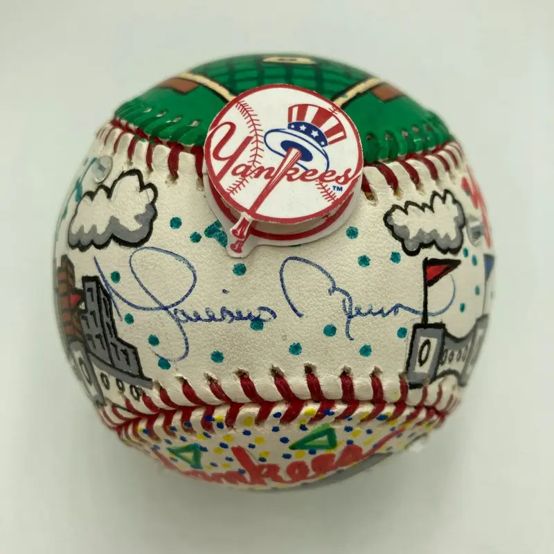 Mariano Rivera Signed Hand Painted Charles Fazzino Pop Art Baseball Steiner