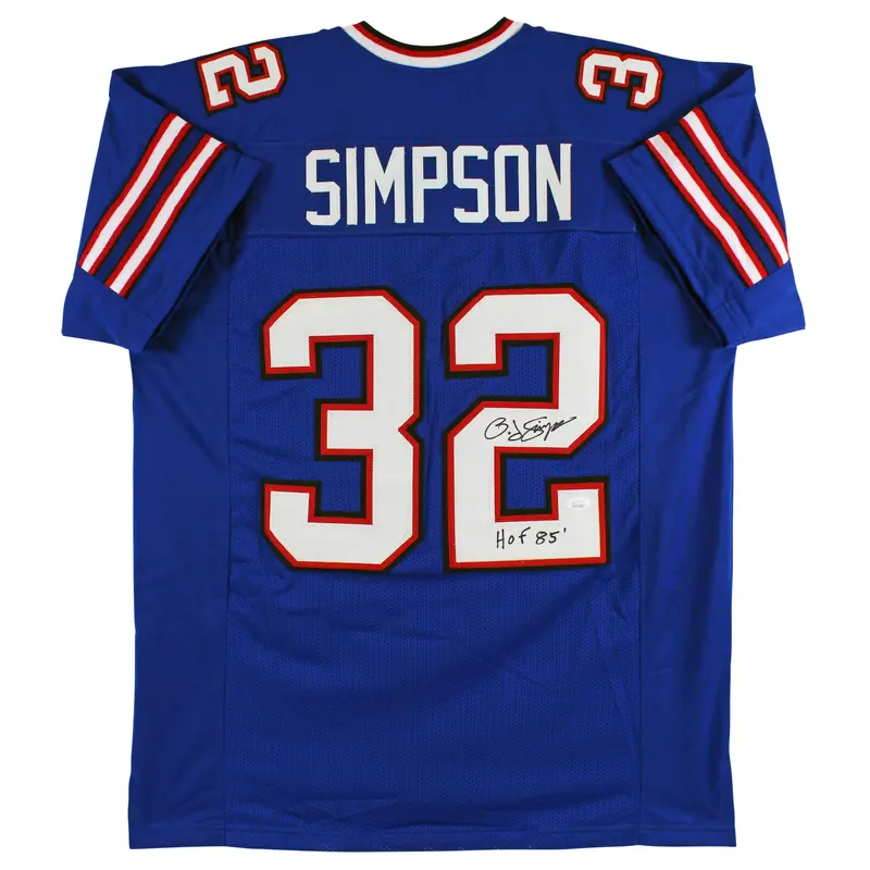 O.J. Simpson "HOF 85" Authentic Signed Blue Pro Style Jersey JSA Witness