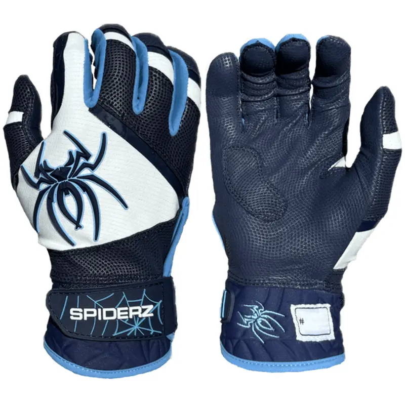 Spiderz Pro Premier Batting Gloves - Navy Blue/White/Columbia Blue