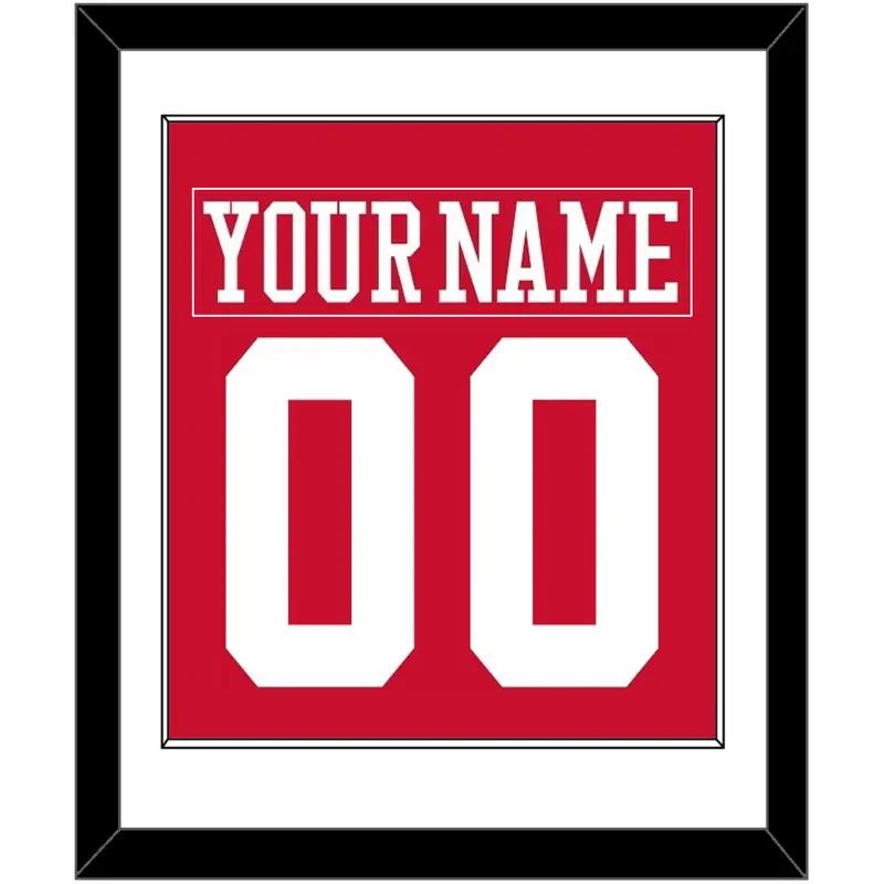 Boston Nameplate & Number (Back) Combined - Road Red - Single Mat 1