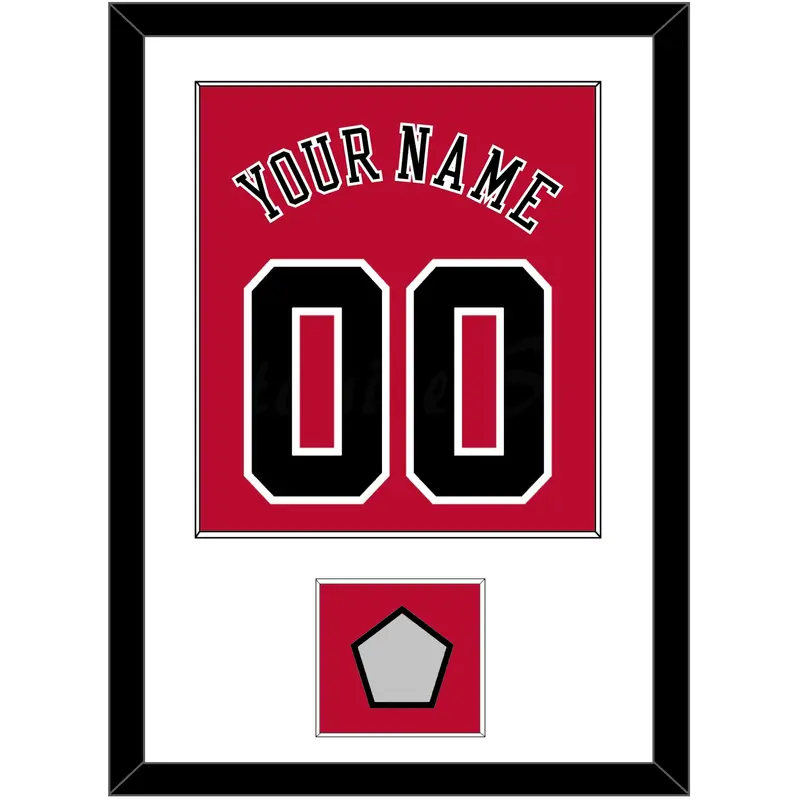 Chicago Name & Number With Champions Patch - Road Red (1986-2017) - Single Mat 1