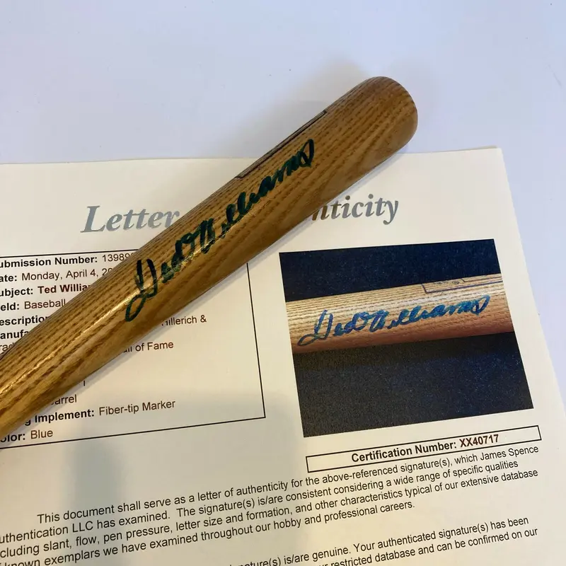 Ted Williams Signed Hall Of Fame Louisville Slugger Mini Baseball Bat JSA COA