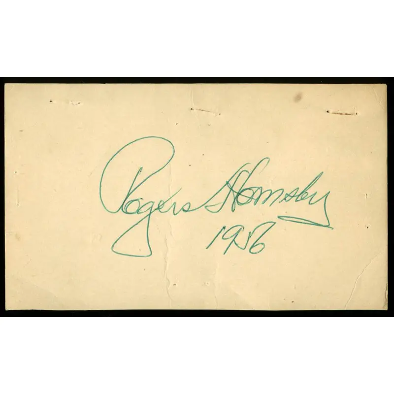 Cardinals Rogers Hornsby "1956" Authentic Signed 3.25x5.5 Postcard JSA #Y33789