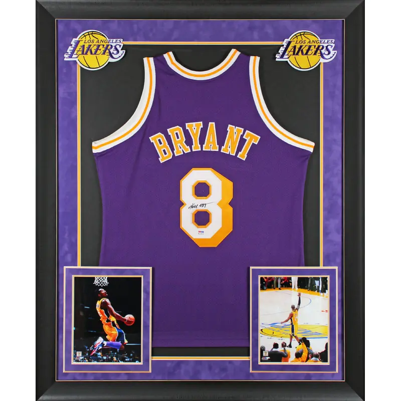 Lakers Kobe Bryant Signed Purple M&N 1996-97 HWC Framed Jersey PSA #B11410