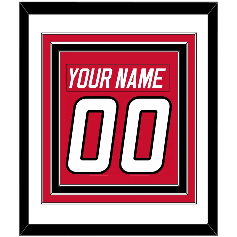 Carolina Nameplate & Number (Back) Combined - Road Red (1997-2000) - Triple Mat 1