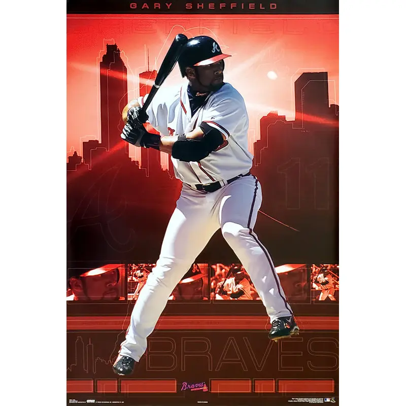 Gary Sheffield "On Fire" Atlanta Braves MLB Action Poster - Costacos 2002