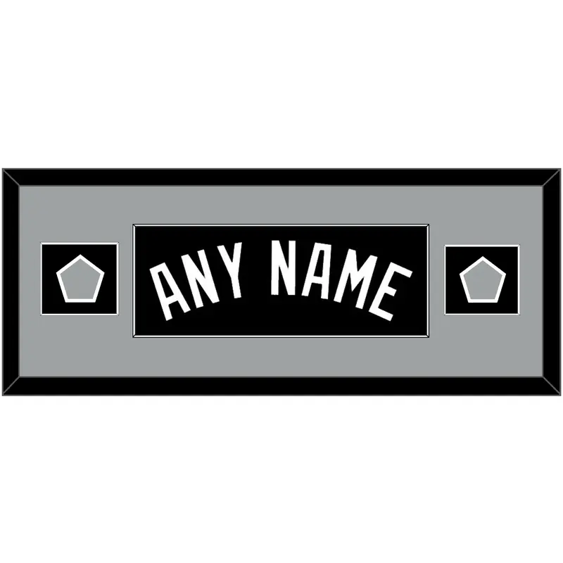 San Antonio Name With 2 Champions Trophy Patches - Road Black (1989-2002) - Single Mat 4