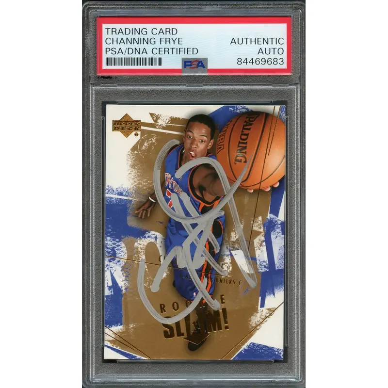 2005-06 Upper Deck Slam #105 Channing Frye Signed Card AUTO PSA Slabbed RC Knicks
