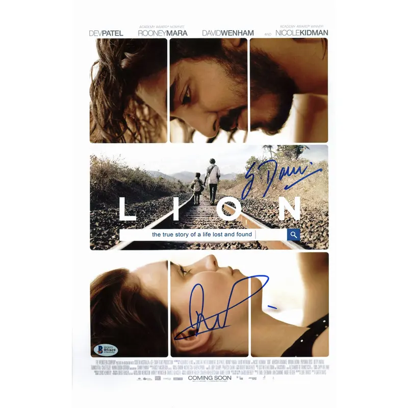 Dev Patel & Garth Davis Lion Authentic Signed 11x17 Photo BAS #B51619