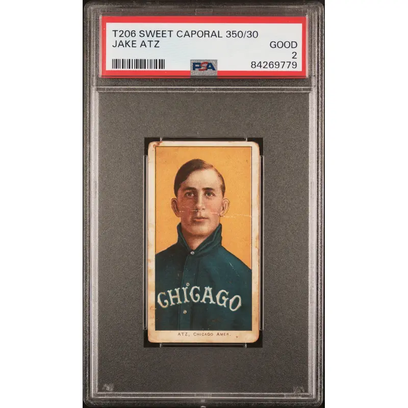 Jake Atz 1909-11 T206 Sweet Caporal 350/30 PSA 2 Good