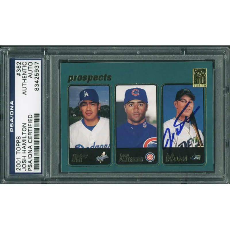 Rays Josh Hamilton Authentic Signed Card 2001 Topps Rookie #362 PSA/DNA Slabbed