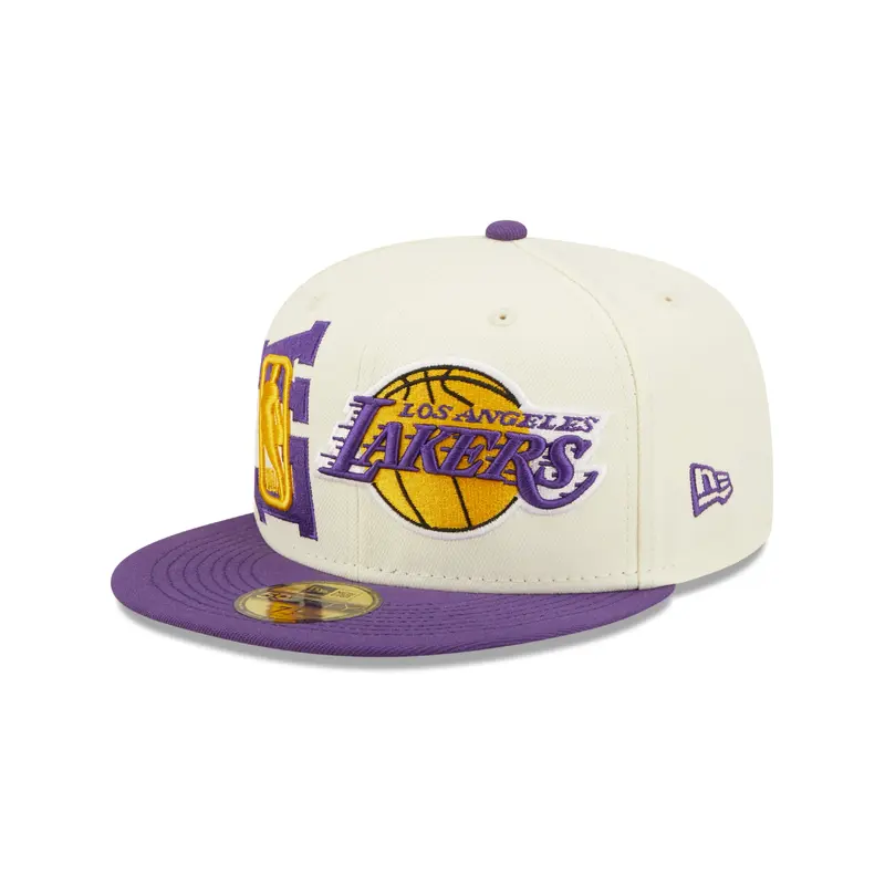 NBA22  DRAFT Los Angeles Lakers 59Fifty Fitted - Off White/Purple
