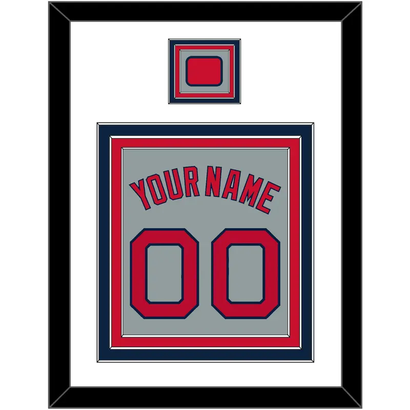 Boston Name, Number & Logo Patch - Road Gray - Triple Mat 1