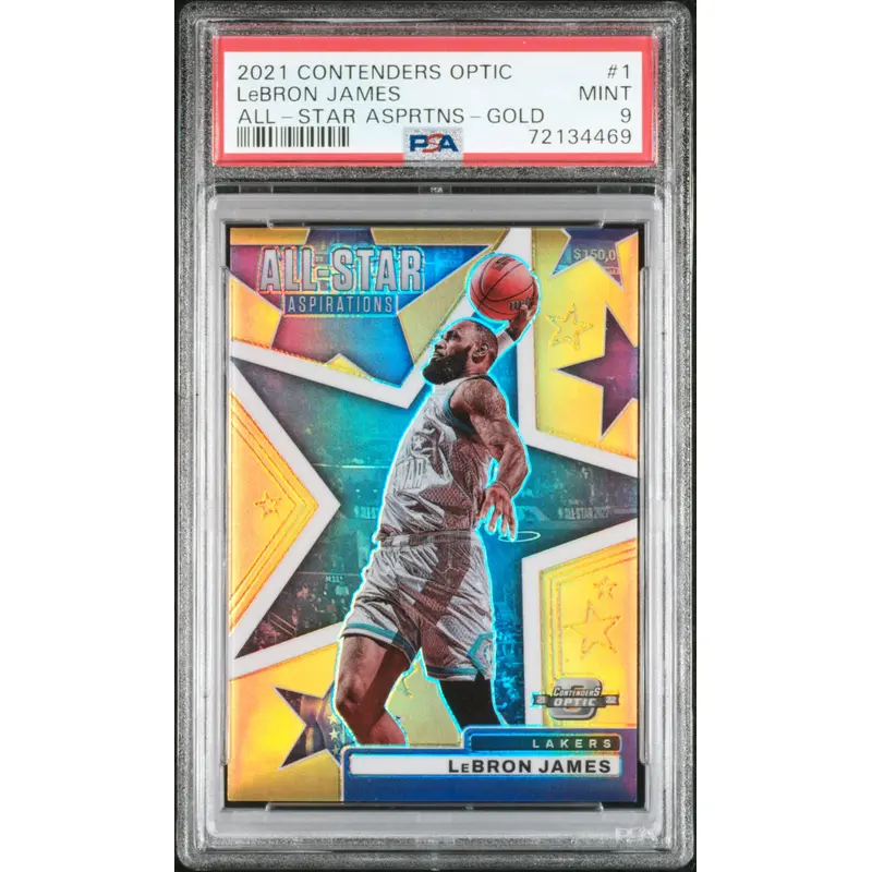 LeBron James 2021 Contenders Optic All-Star Aspirations Gold #1/10 PSA 9 Mint