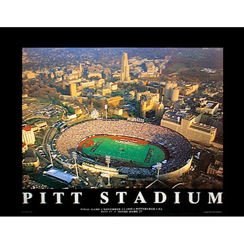 University of Pittsburgh Football Pitt Stadium Final Game Aerial View Poster (1999)