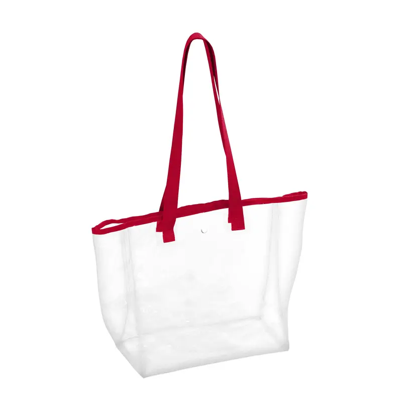 Plain Non Branded Red Stadium Clear Bag