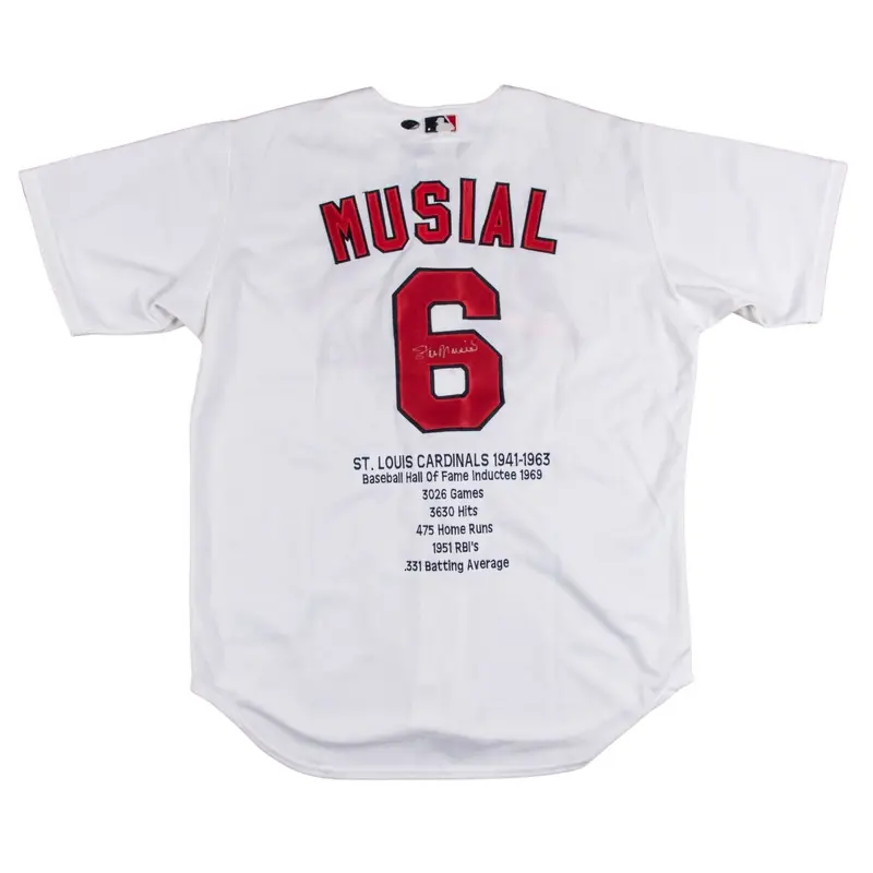 Stan Musial Signed Rawlings St. Louis Cardinals Stat Jersey JSA COA