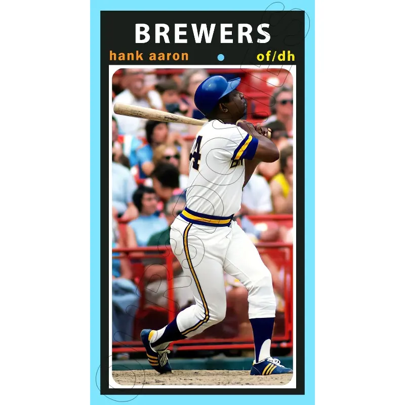 Hank Aaron 1971 Topps Tall Boy Custom Card - 4653