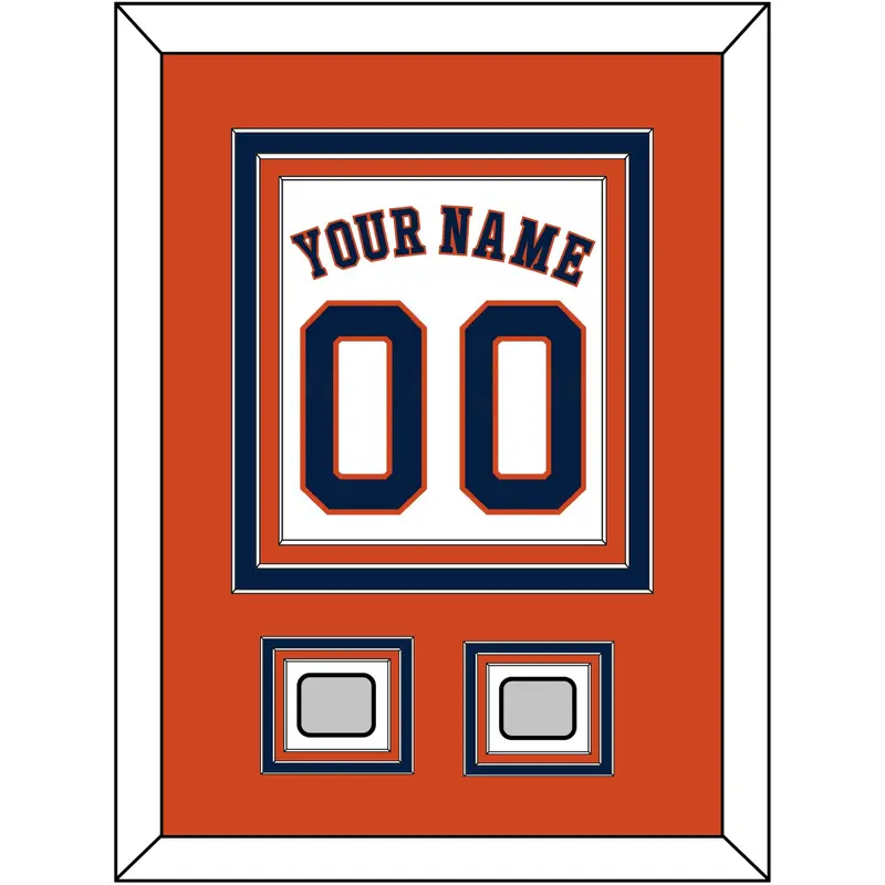 Houston Name, Number & 2 World Series Jersey Patches - Home White - Triple Mat 3