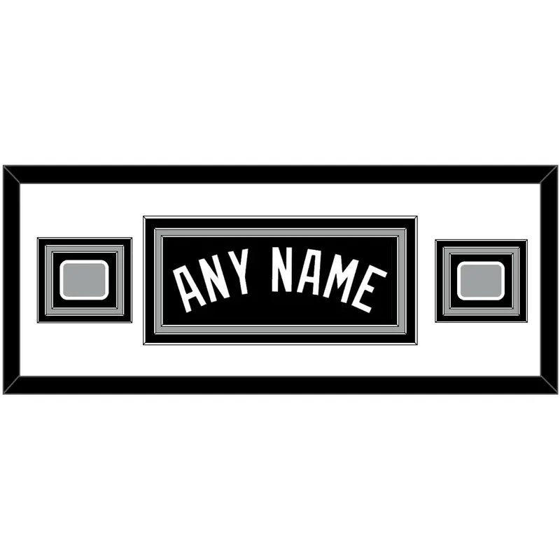 San Antonio Name With 2 Champions Banner Patches - Road Black (1989-2002) - Triple Mat 2