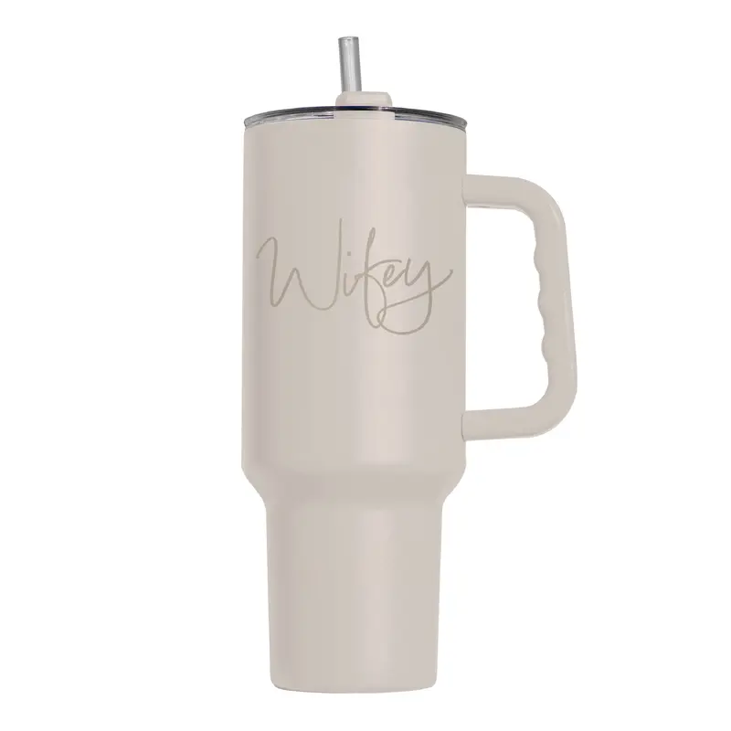 Wedding Collection Wifey 40oz Powder Coat Tumbler