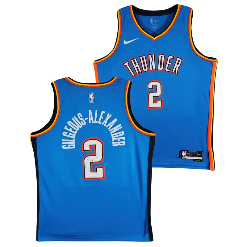 Thunder Shai Gilgeous-Alexander Signed Blue Nike Icon Edition Jersey JSA
